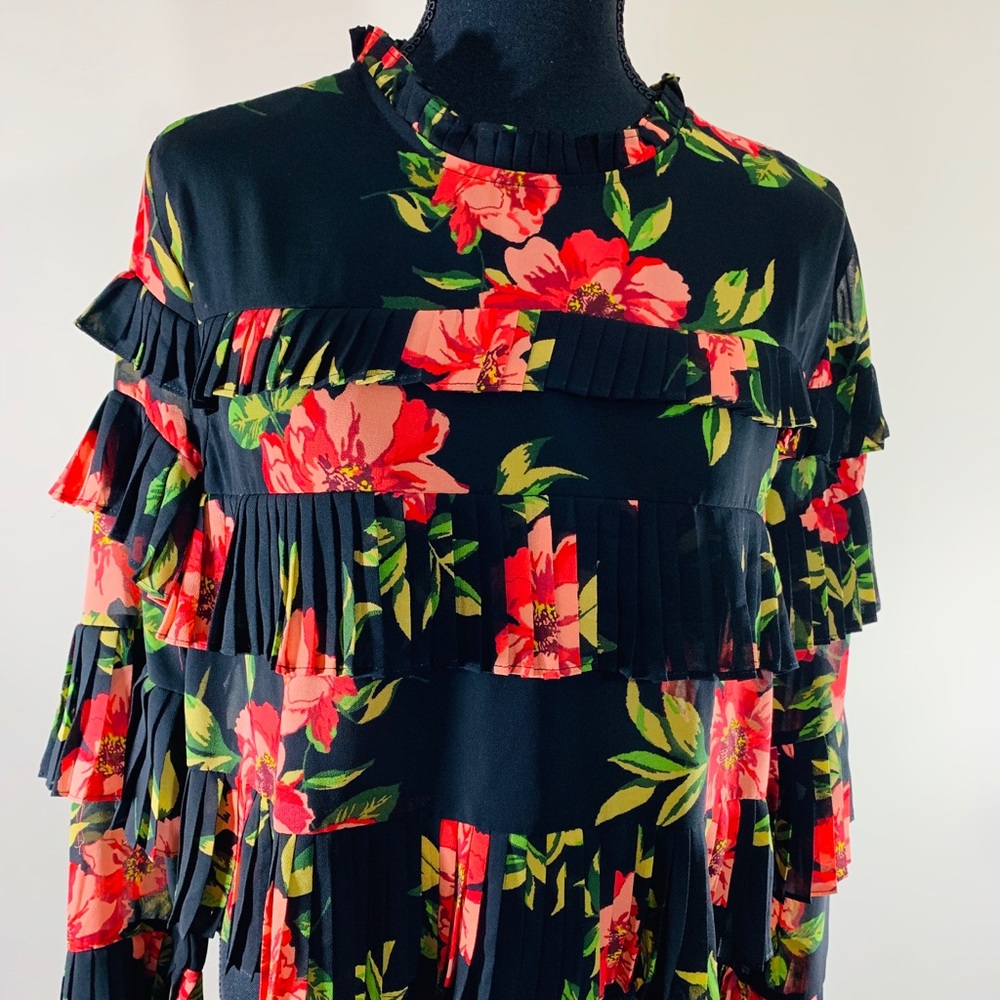 Floral Pleated Blouse